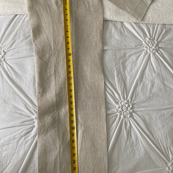 NWT. Banana Republic Beige Palma Straight Leg Linen Pants, Sz 8L - Picture 7 of 13